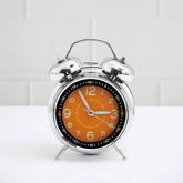 Orange and Silver Twin Bell Alarm Clock